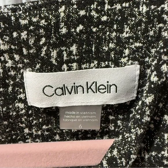 NWT Calvin Klein Women's Black Metallic party cocktail Sheath Dress